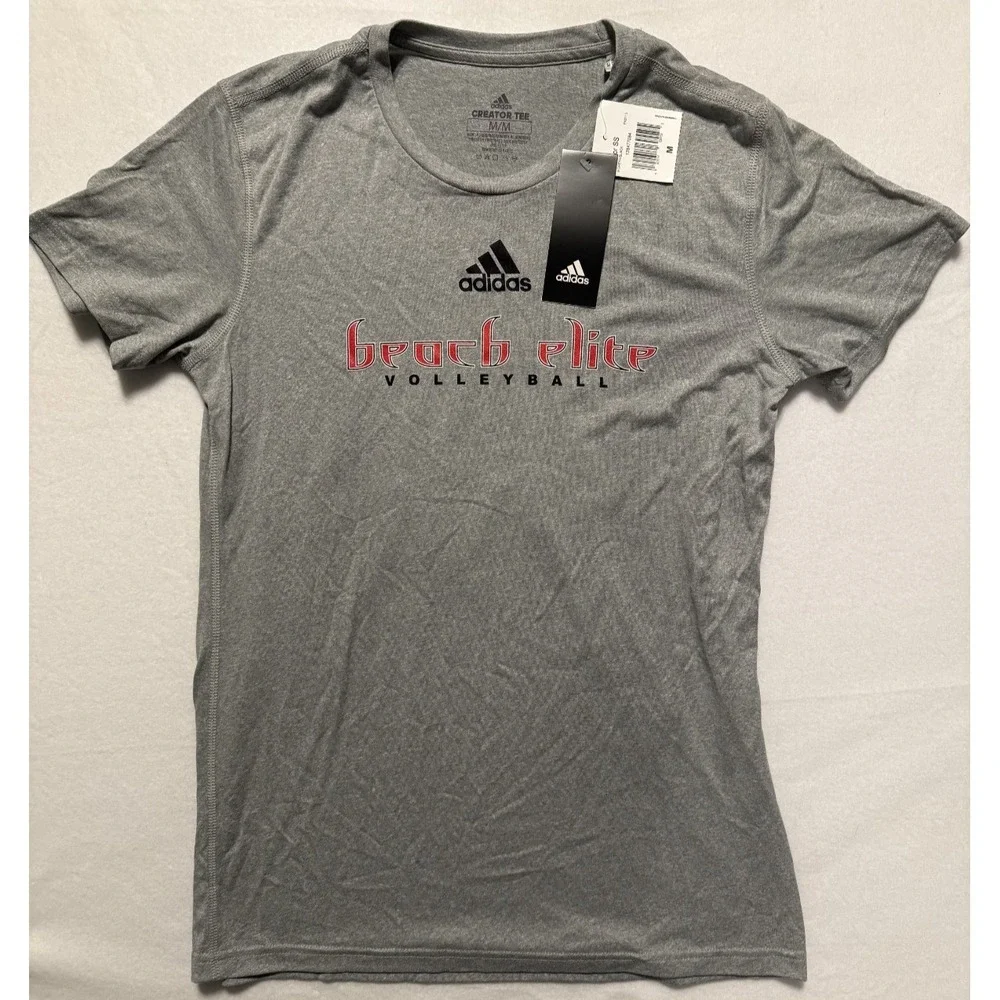 Adidas Creator Tee Men's Medium BEACH ELITE Volleyball Short Sleeve Gray T-shirt